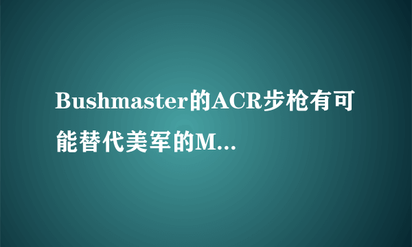 Bushmaster的ACR步枪有可能替代美军的M4系列步枪吗？我感觉那是个集大成者的作品！