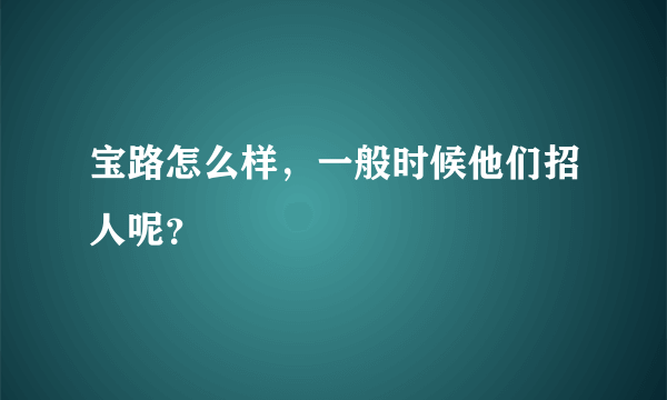 宝路怎么样，一般时候他们招人呢？