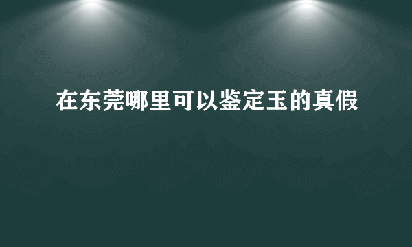 在东莞哪里可以鉴定玉的真假