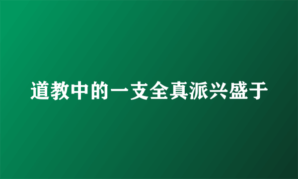 道教中的一支全真派兴盛于