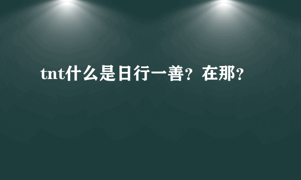 tnt什么是日行一善？在那？