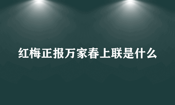 红梅正报万家春上联是什么