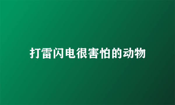 打雷闪电很害怕的动物