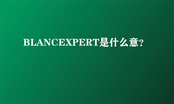 BLANCEXPERT是什么意？