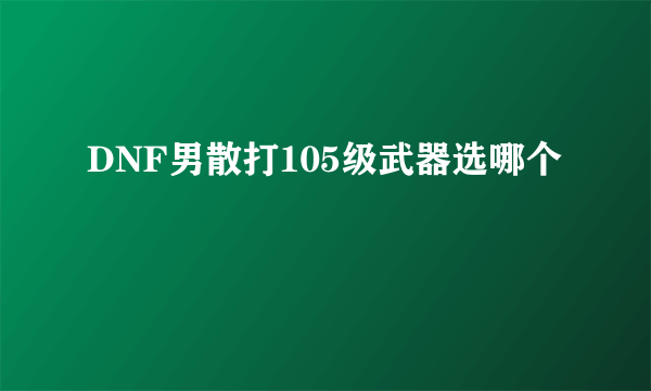 DNF男散打105级武器选哪个