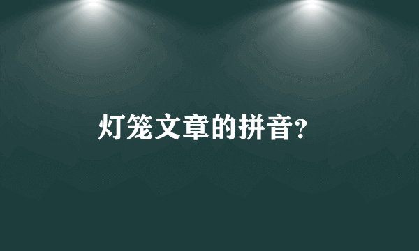 灯笼文章的拼音？