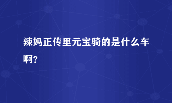 辣妈正传里元宝骑的是什么车啊？