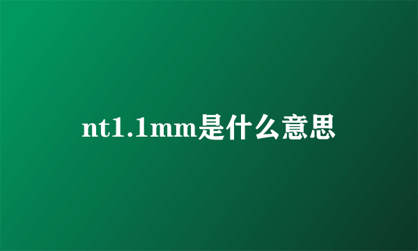 nt1.1mm是什么意思