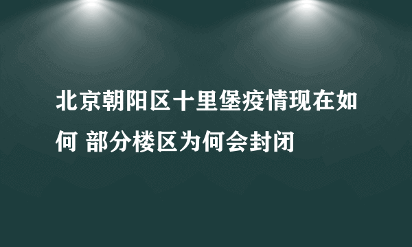 北京朝阳区十里堡疫情现在如何 部分楼区为何会封闭