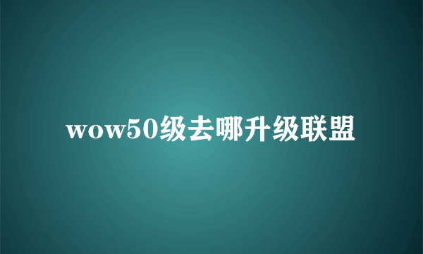 wow50级去哪升级联盟