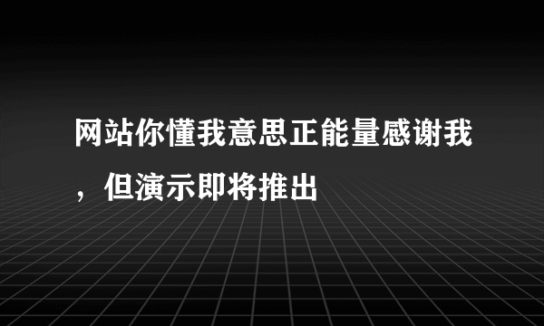 网站你懂我意思正能量感谢我，但演示即将推出