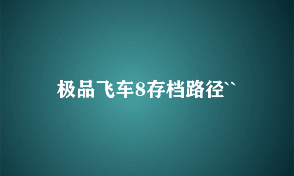 极品飞车8存档路径``