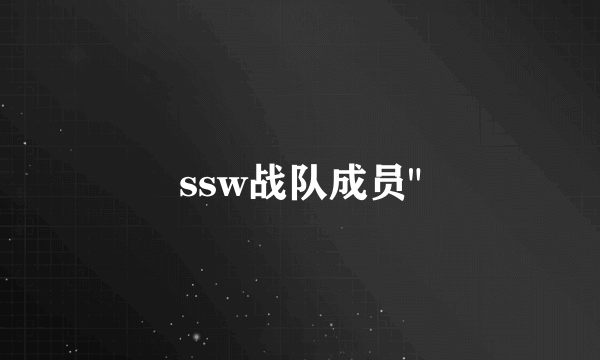 ssw战队成员