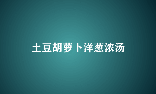 土豆胡萝卜洋葱浓汤