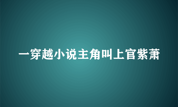 一穿越小说主角叫上官紫萧