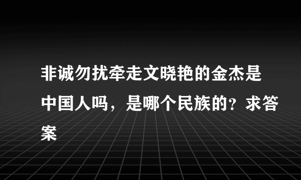 非诚勿扰牵走文晓艳的金杰是中国人吗，是哪个民族的？求答案