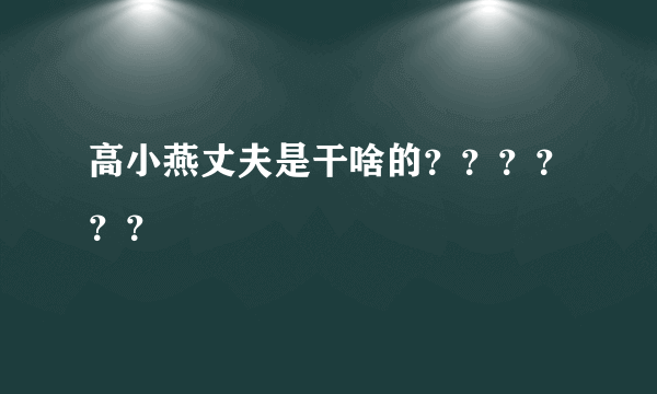 高小燕丈夫是干啥的？？？？？？