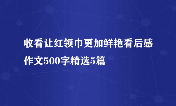 收看让红领巾更加鲜艳看后感作文500字精选5篇