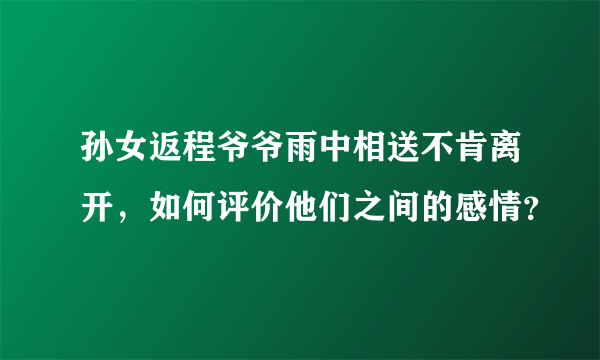 孙女返程爷爷雨中相送不肯离开，如何评价他们之间的感情？