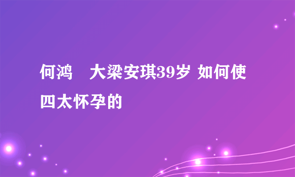 何鸿燊大梁安琪39岁 如何使四太怀孕的