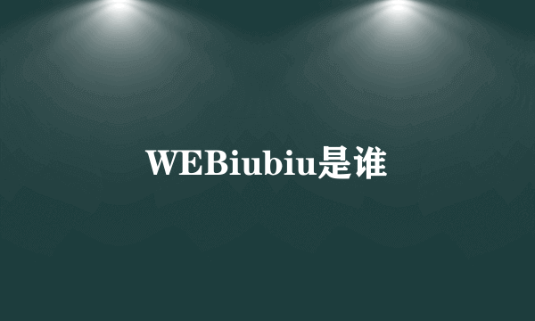 WEBiubiu是谁