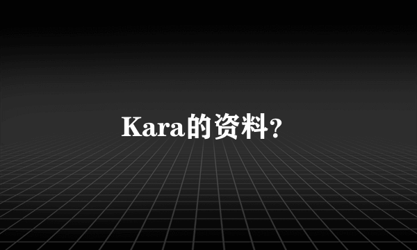 Kara的资料？