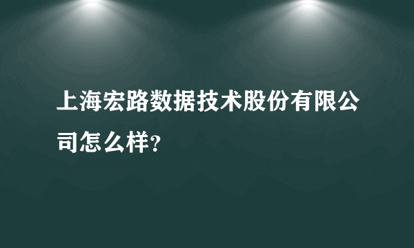 上海宏路数据技术股份有限公司怎么样？