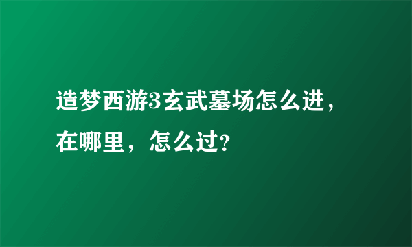 造梦西游3玄武墓场怎么进，在哪里，怎么过？