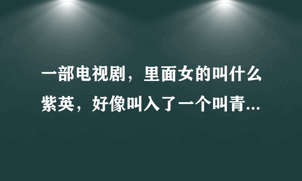 一部电视剧，里面女的叫什么紫英，好像叫入了一个叫青衣帮的组织，关于抗日战争的。请问叫什么？