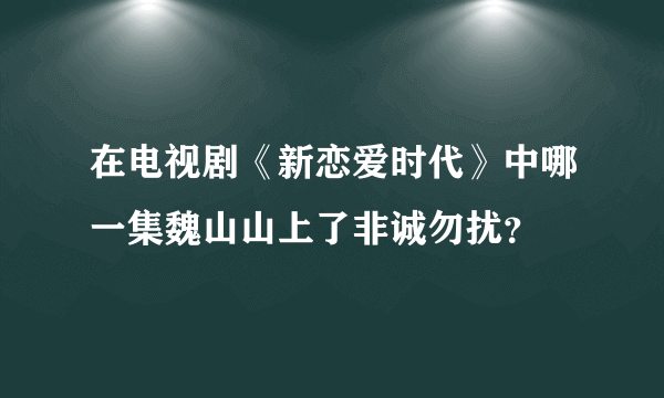 在电视剧《新恋爱时代》中哪一集魏山山上了非诚勿扰？