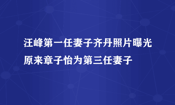 汪峰第一任妻子齐丹照片曝光原来章子怡为第三任妻子