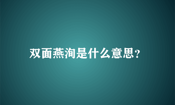 双面燕洵是什么意思？