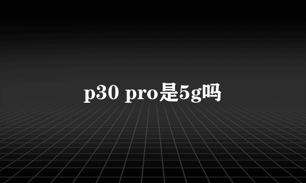 p30 pro是5g吗