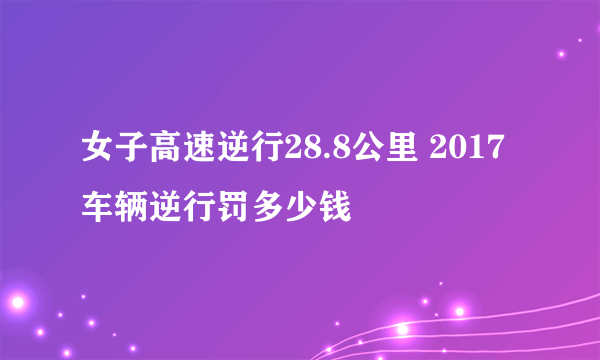 女子高速逆行28.8公里 2017车辆逆行罚多少钱