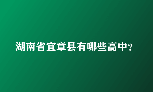 湖南省宜章县有哪些高中？