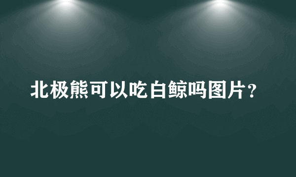 北极熊可以吃白鲸吗图片？