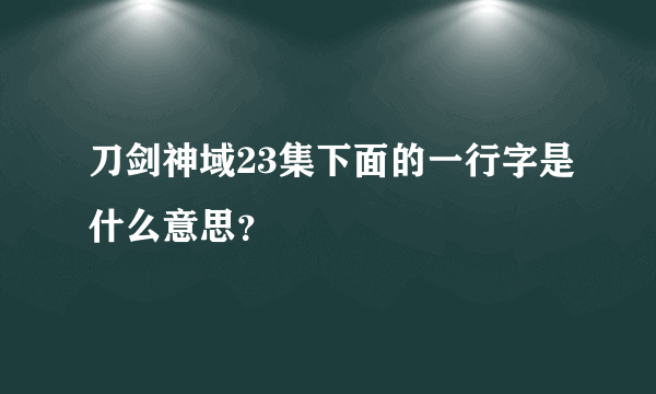 刀剑神域23集下面的一行字是什么意思？