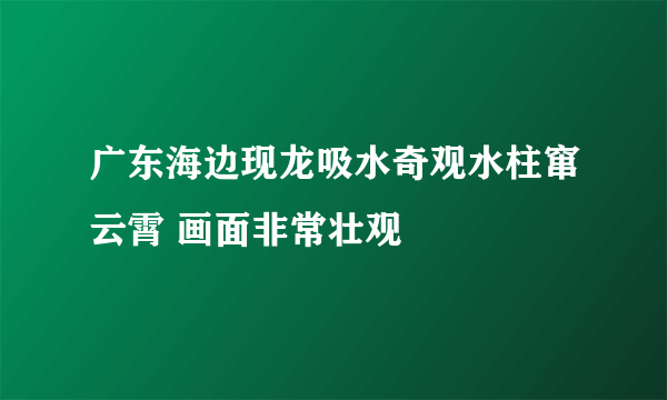 广东海边现龙吸水奇观水柱窜云霄 画面非常壮观