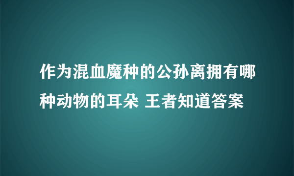 作为混血魔种的公孙离拥有哪种动物的耳朵 王者知道答案