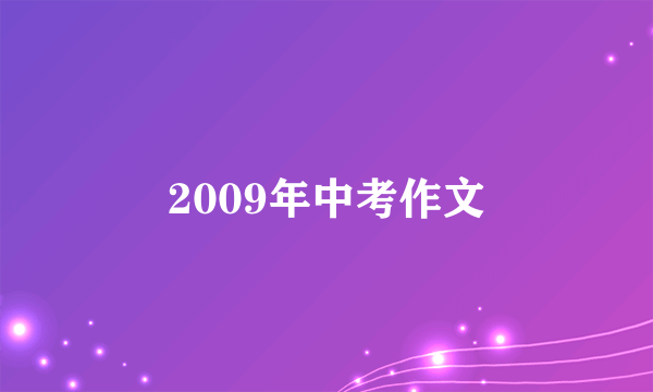 2009年中考作文