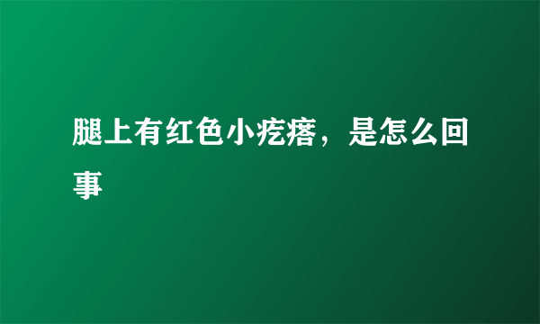 腿上有红色小疙瘩，是怎么回事