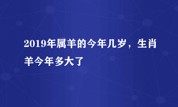 2019年属羊的今年几岁，生肖羊今年多大了