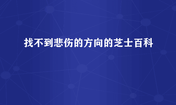 找不到悲伤的方向的芝士百科