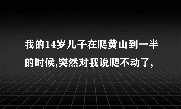 我的14岁儿子在爬黄山到一半的时候,突然对我说爬不动了,