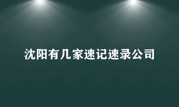 沈阳有几家速记速录公司