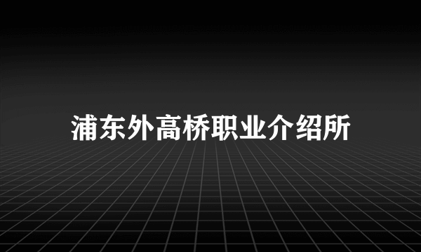 浦东外高桥职业介绍所