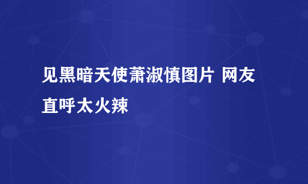 见黑暗天使萧淑慎图片 网友直呼太火辣