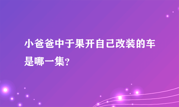 小爸爸中于果开自己改装的车是哪一集？