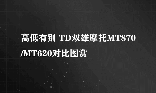 高低有别 TD双雄摩托MT870/MT620对比图赏