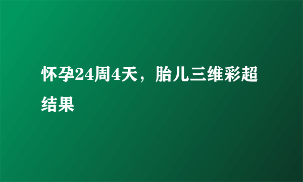 怀孕24周4天，胎儿三维彩超结果